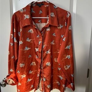 Velvet Heart Orange Floral Men's Shirt